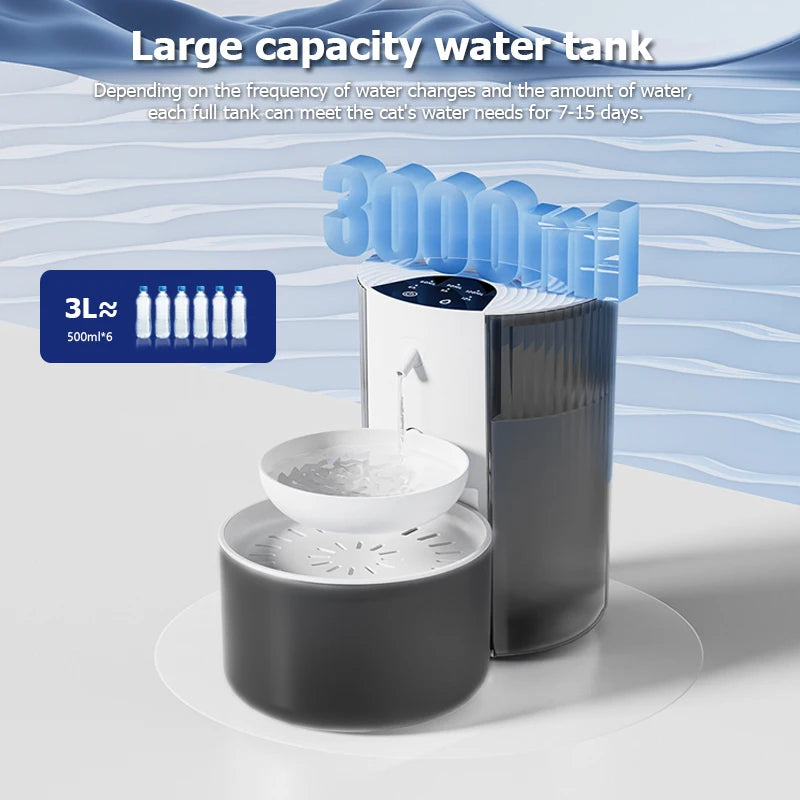 ZvizziPets™ Wireless Water Fountain – Smart Rechargeable Pet Dispenser