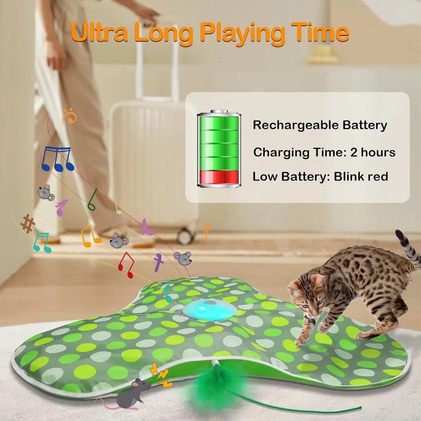 ZvizziPets™ Motion Mouse Teaser – Interactive Hide-and-Seek Toy