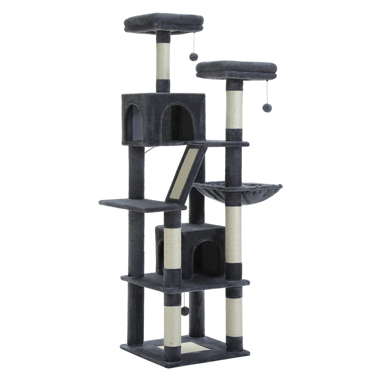 Multi-Level Cat Tower – Plush Tree Condo with Scratching Posts