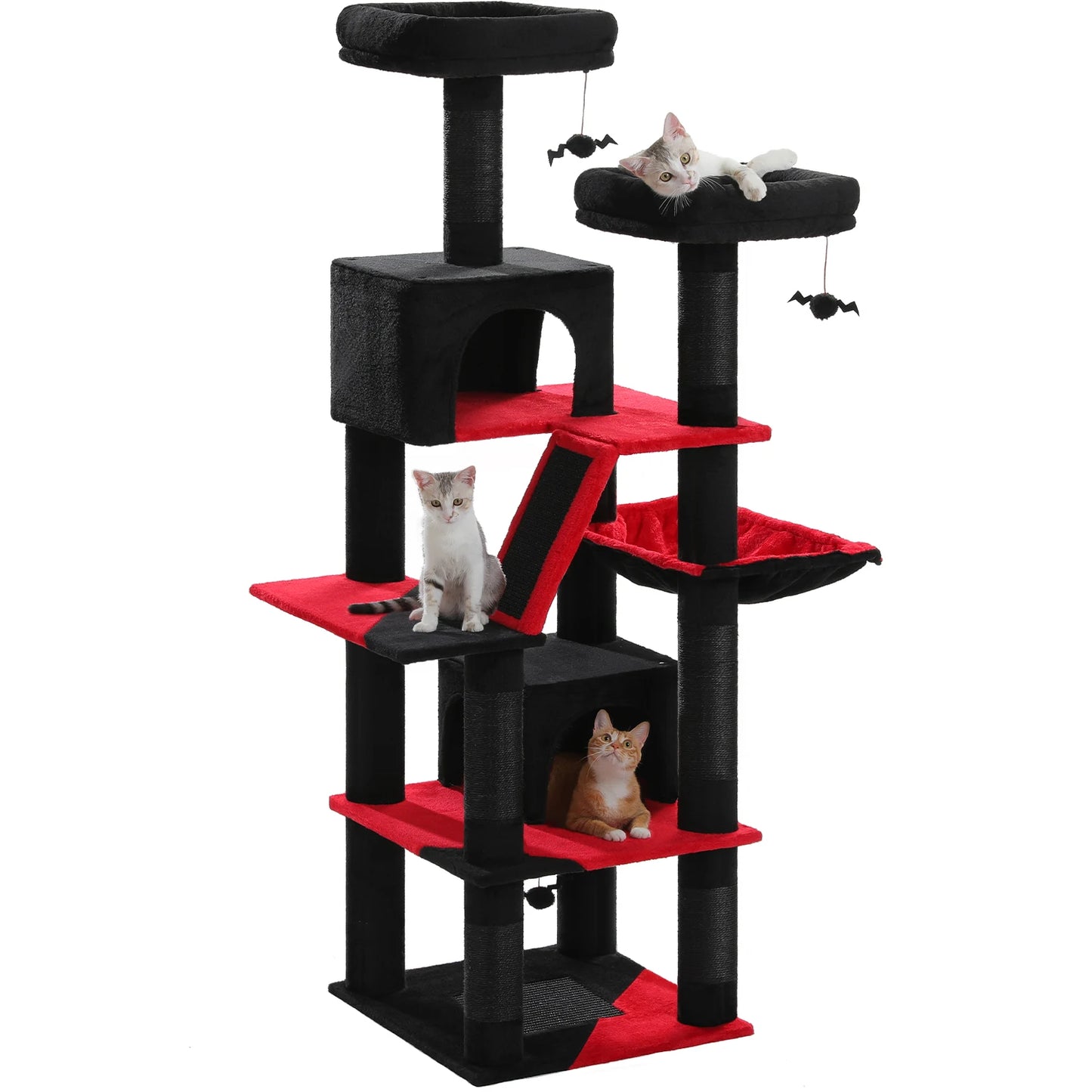 Multi-Level Cat Tower – Plush Tree Condo with Scratching Posts