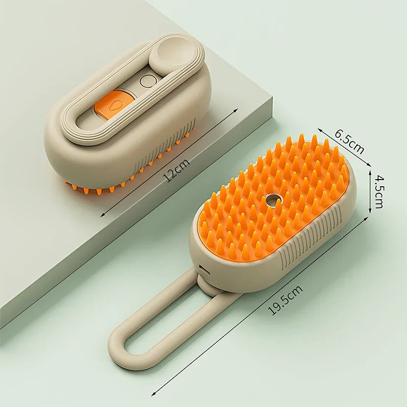 Zvizzi Pets™ 3-in-1 Electric Grooming Brush – Steam, Spray & Hair Removal