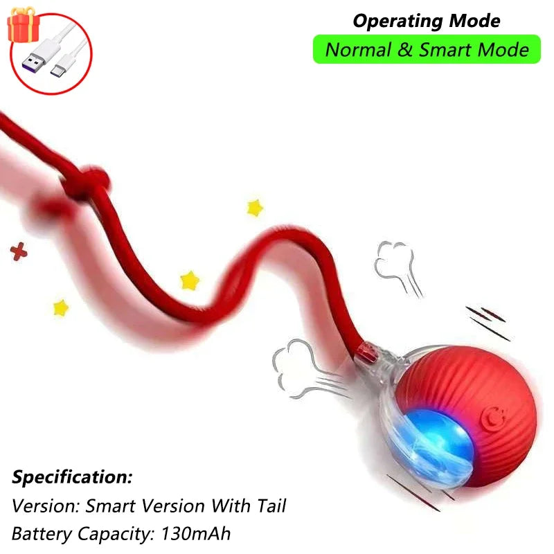 ZvizziPets™ SmartTail – Rechargeable Interactive Rolling Ball Toy for Cats