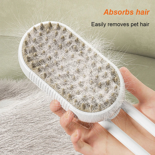 Zvizzi Pets™ 3-in-1 Electric Grooming Brush – Steam, Spray & Hair Removal