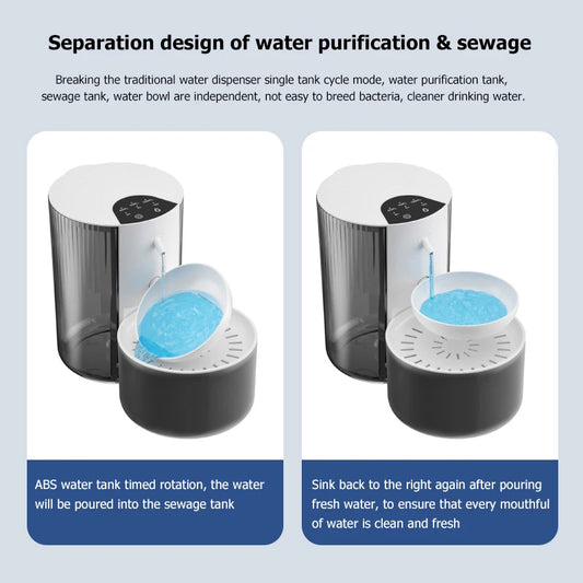 ZvizziPets™ Wireless Water Fountain – Smart Rechargeable Pet Dispenser